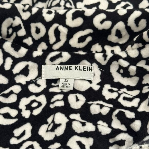 NEW Anne Klein White and Black Cheetah Animal Print Pajama Set Cozy Holiday 3X - Picture 4 of 10